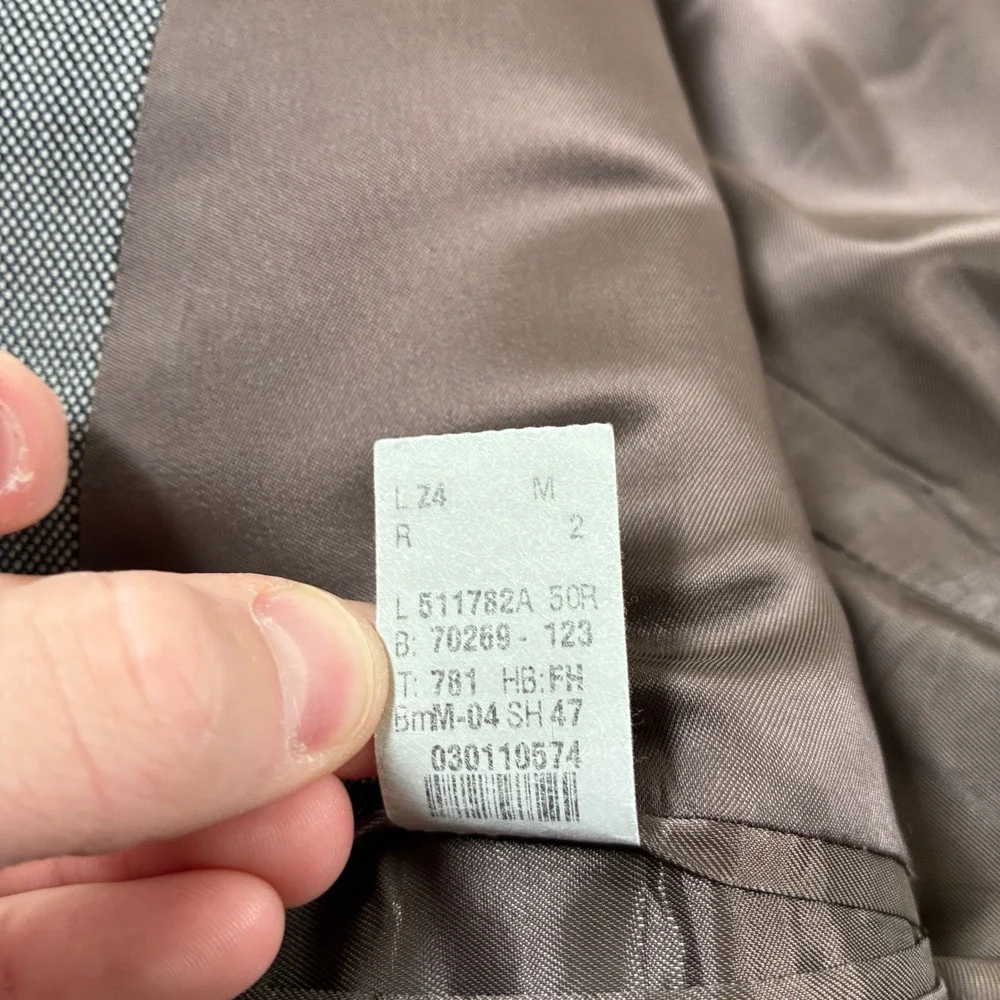 Lauren Ralph Lauren Blazer 50R Grey Micro Check 100% Wool Sport Coat